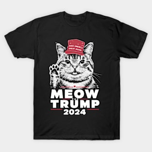 Meow For Trump Election America Cat 2024 T-Shirt